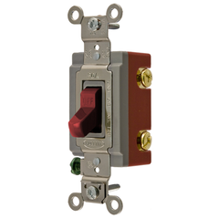 HUBBELL WIRING Hubbell HBL1221R 20A 120/277V SP Red Toggle Switch Extra Heavy Duty Industrial Series
