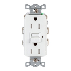 HUBBELL WIRING Hubbell GFRTW15W Ground Fault Receptacle 15 Amp 125 VAC Commercial Grade