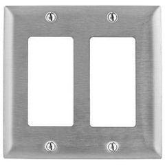 HUBBELL WIRING Hubbell Wiring Device-Kellems SS262L Standard Wall Plate 2 Gangs 430 Stainless Steel