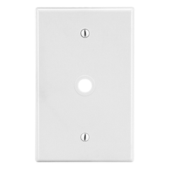 HUBBELL WIRING Hubbell PJ11W 1-Gang Telephone Wallplate, Mid Size, .406 Opening, White