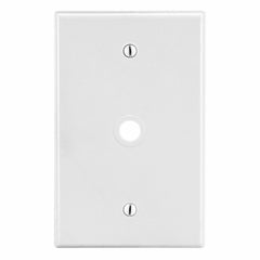 HUBBELL WIRING Hubbell PJ11W 1-Gang Telephone Wallplate, Mid Size, .406 Opening, White