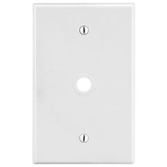 HUBBELL WIRING Hubbell PJ11W 1-Gang Telephone Wallplate, Mid Size, .406 Opening, White