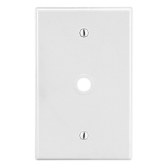 HUBBELL WIRING Hubbell PJ11W 1-Gang Telephone Wallplate, Mid Size, .406 Opening, White