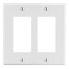HUBBELL WIRING Hubbell PJ262W 2-Gang Decorator Wallplate Mid Size Replacement MPN