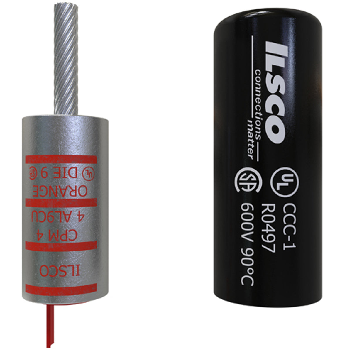 ILSCO Ilsco CPM-4 Copper Compression Pigtail Adaptor, Conductor Size 4, Tin Plated, UL, CSA