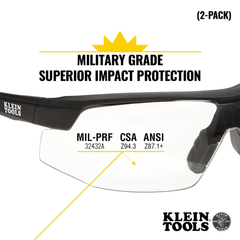 KLEIN TOOLS Klein 60171 Standard Safety Glasses Clear Lens 2-Pack