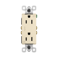 LEGRAND Legrand 885TRWRLA Decorator Weather-Resistant Duplex Receptacle 15A 125V Light Almond