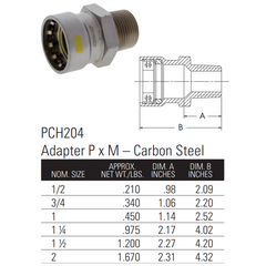 NIBCO NIBCO 2032300HPC 2 BenchPressG Carbon Steel Press x Male Adapter