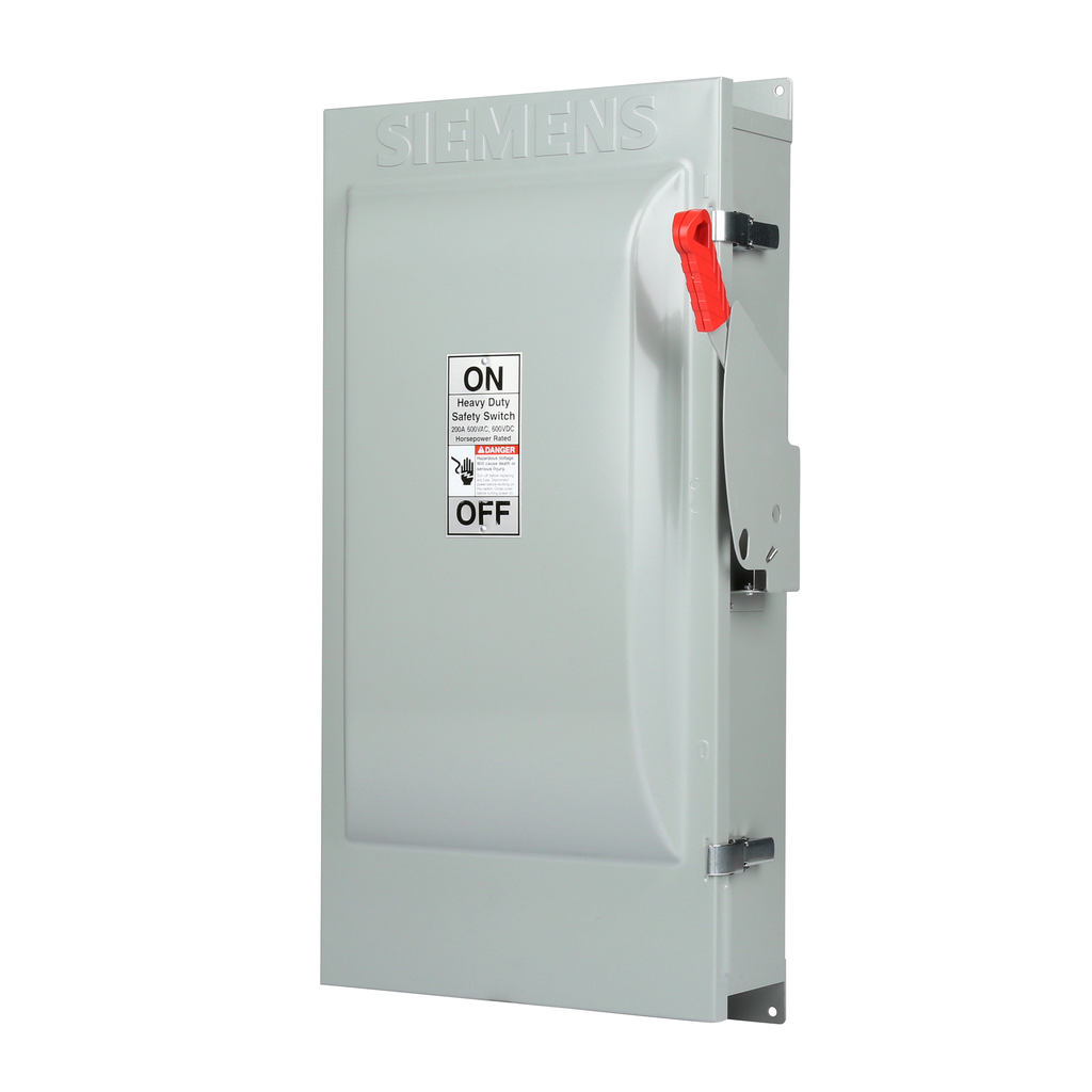 SIEMENS Siemens HF364J 480/600 VAC 250/600 VDC 200 Amp 3-Pole 3-Wire NEMA 12 Heavy Duty Fusible Safety Switch