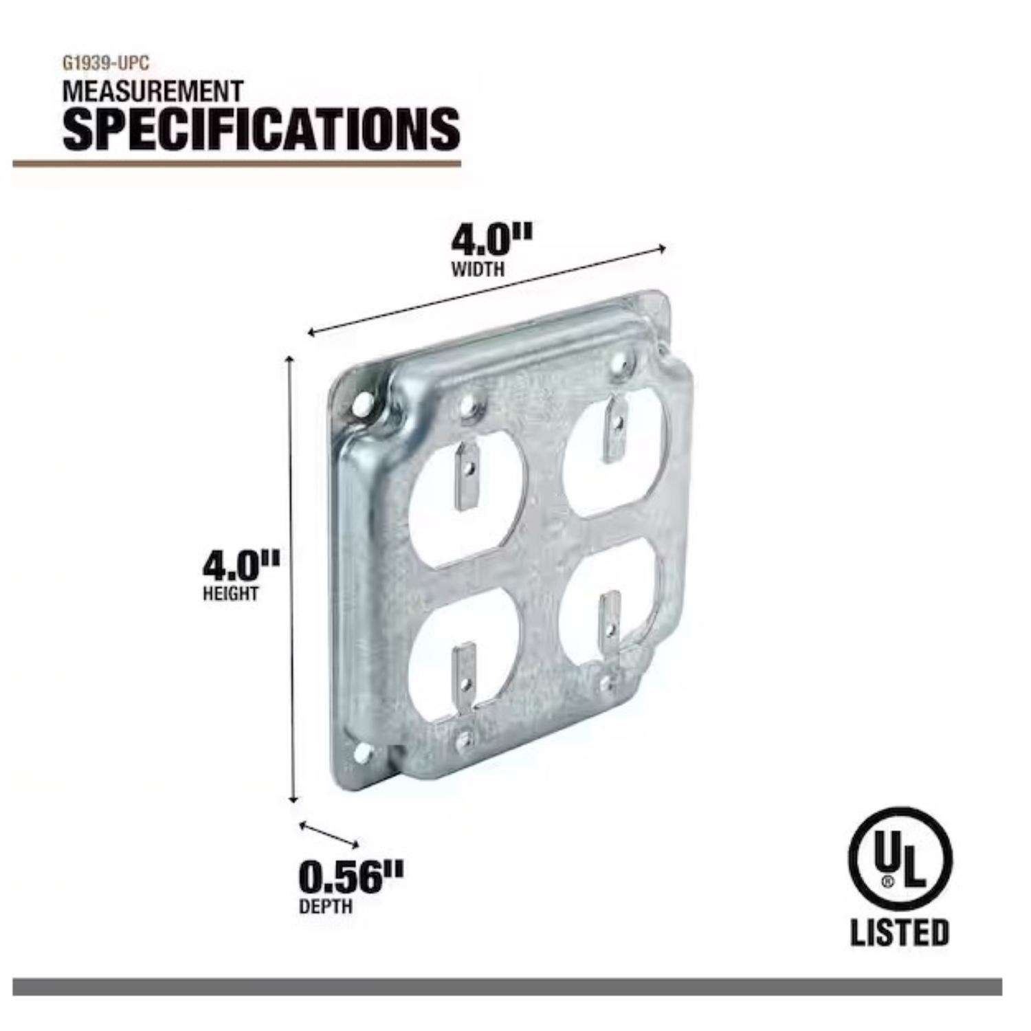 SOUTHWIRE Southwire G1939 4-Inch Square Industrial Surface Cover