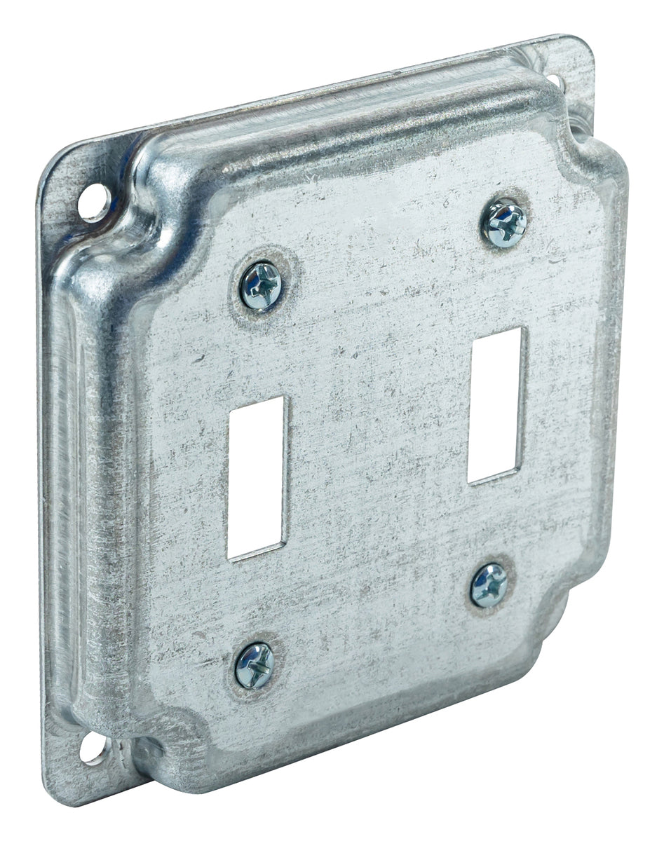 SOUTHWIRE Southwire G1936 4-Inch Square Industrial Surface Cover 1/2-Inch Raised Two Toggle