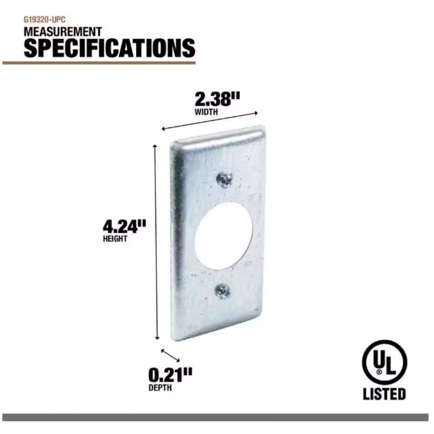 SOUTHWIRE Southwire G19320 Single Receptacle Handy Box Cover