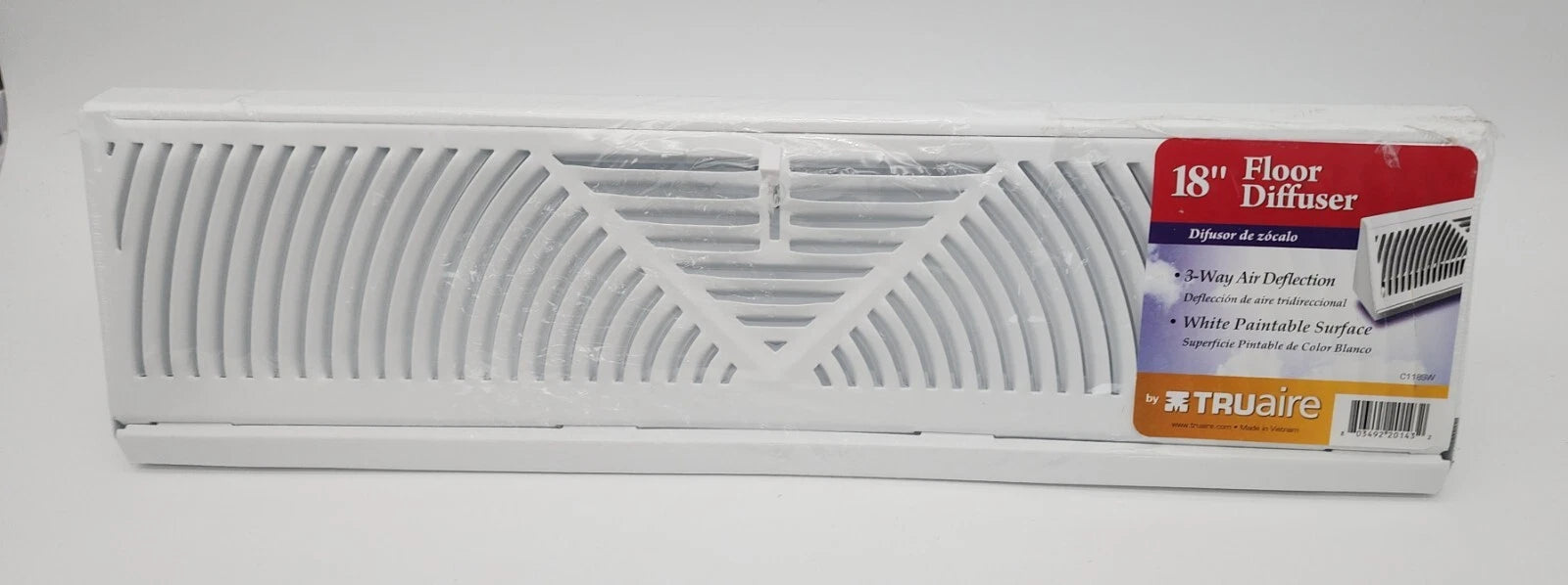 TRUAIRE TRUAIRE 118SW White Sunburst Face Baseboard Supply Diffuser