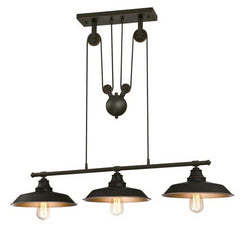 WESTINGHOUSE Westinghouse 6332500 Iron Hill Three-Light Indoor Island Pulley Pendant