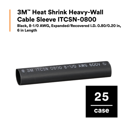 3M 3M 7000149318 Heat Shrink Heavy-Wall Cable Sleeve 1 kV (6 Inch) Replacement MPN