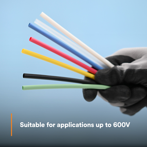 3M 3M 7100030001 Thin Wall Heat Shrink Tubing 600 VAC 100 ft Black