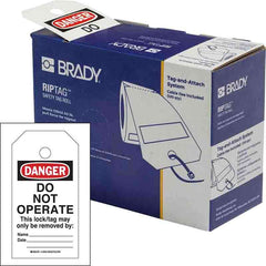 BRADY Brady 150504 RipTag Safety Tag Roll Do Not Operate, 3 W x 5.75 H, Black/Red/White, 250/RL