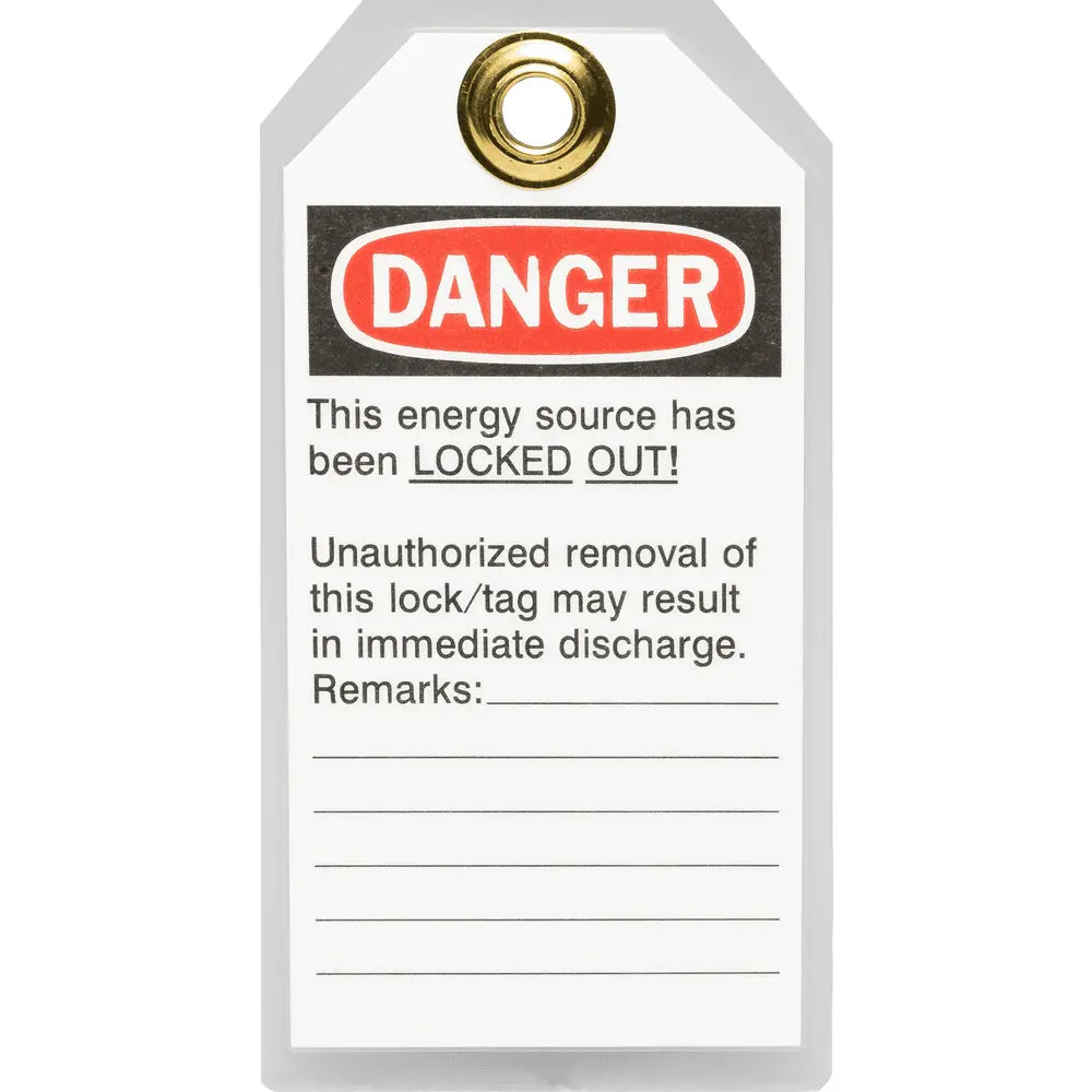 BRADY Brady 65520 Danger Do Not Operate Energy Source Lockout Tagout Tags Heavy Duty Polyester Pack of 25