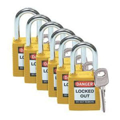 BRADY Brady 105892 Nylon Padlocks - 6-Pin Cylinder, 1.5 in. Shackle Clearance, Keyed Alike