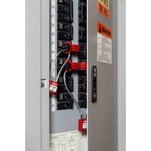 BRADY Brady 146120 Safety Padlock with Cable Power - 4.2 in Shackle Clearance