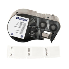 BRADY Brady M4-143-427 Self-Laminating Vinyl Wrap Around Labels 1.25H x 1W BK/WT/CL RL/200