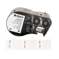 BRADY Brady M4-143-427 Self-Laminating Vinyl Wrap Around Labels 1.25H x 1W BK/WT/CL RL/200