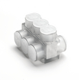 BURNDY Burndy BIBD44 Aluminum Multiple Tap Connector, Clear Insulated, 4 Port, 2 Sided Entry, 14-4 AWG, Al/Cu Rated