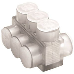 BURNDY Burndy BIBD44 Aluminum Multiple Tap Connector, Clear Insulated, 4 Port, 2 Sided Entry, 14-4 AWG, Al/Cu Rated
