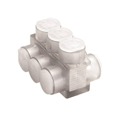 BURNDY Burndy BIBD44 Aluminum Multiple Tap Connector, Clear Insulated, 4 Port, 2 Sided Entry, 14-4 AWG, Al/Cu Rated