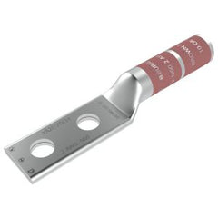 BURNDY Burndy YA2C2TC14E2 2 AWG CU, Two Hole, 1/4 Stud Size, 3/4 Hole Spacing, Long Barrel Internal Chamfer, Tin Plated, UL/CSA, 90.C, Up to 35kV, Brown Color Code, 10 Die Index