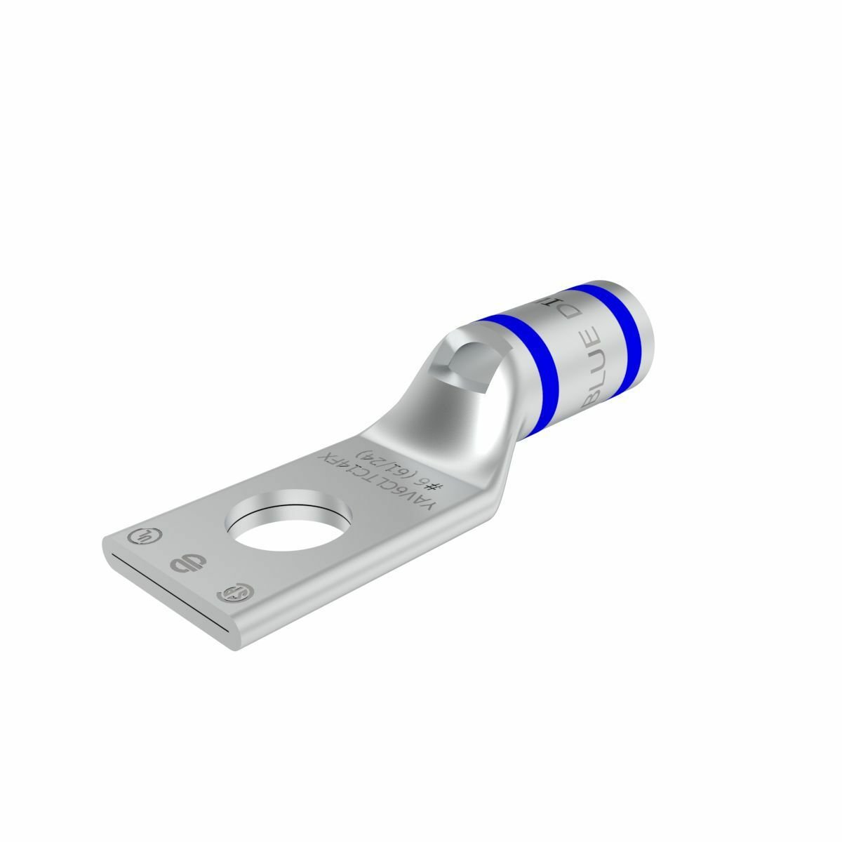 BURNDY Burndy YAV6CLTC14FX 6 Flex G,H,I,K,M,DLO, 6 AWG CU, One Hole, 1/4 Stud Size, Standard Barrel, Inspection Window Internal Chamfer