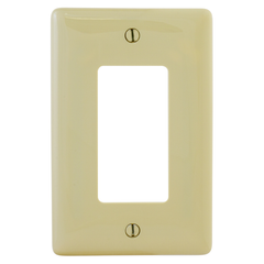 BRYANT Bryant NP26I Hubbell NP26I 1-Gang 1-Device GFCI, Surge Receptacle & Decorator Device Wallplate, Ivory