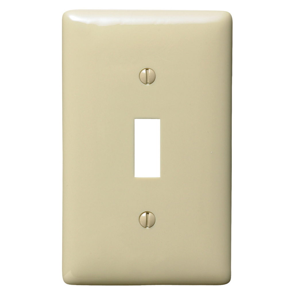 BRYANT Bryant NP1I Hubbell NP1I 1-Gang Toggle Switch Wallplate Ivory Nylon Standard