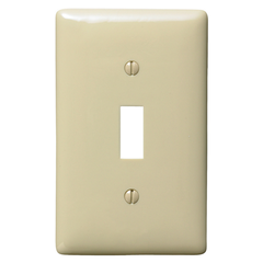 BRYANT Bryant NP1I Hubbell NP1I 1-Gang Toggle Switch Wallplate Ivory Nylon Standard
