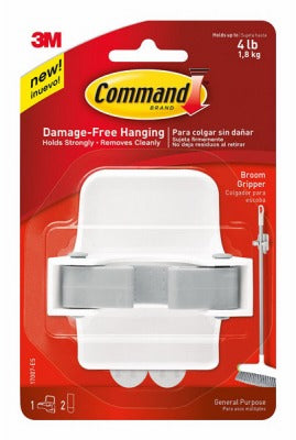 3M 3M Company 17007-HWES Broom Gripper Hook White 2 Pack