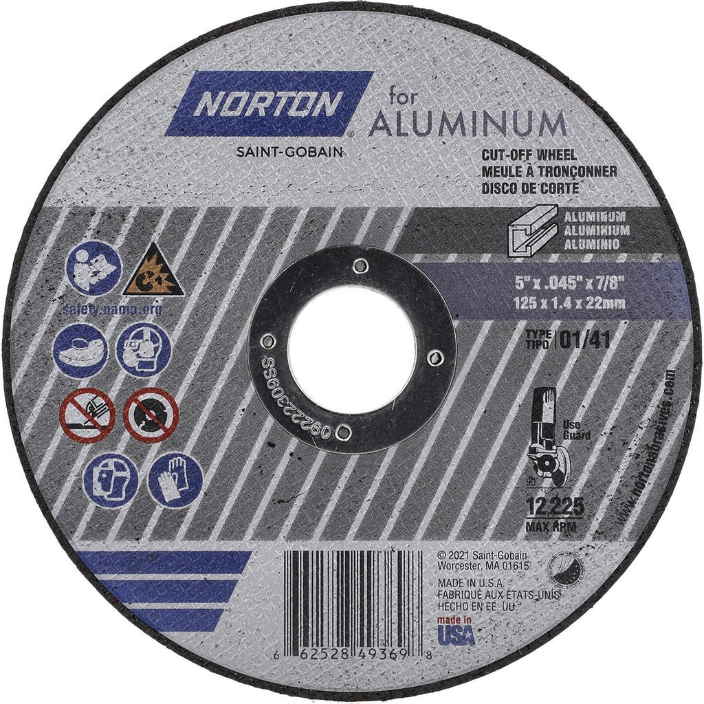 NORTON Norton 66252849369 Aluminum Oxide Cut-off Wheel 5 in