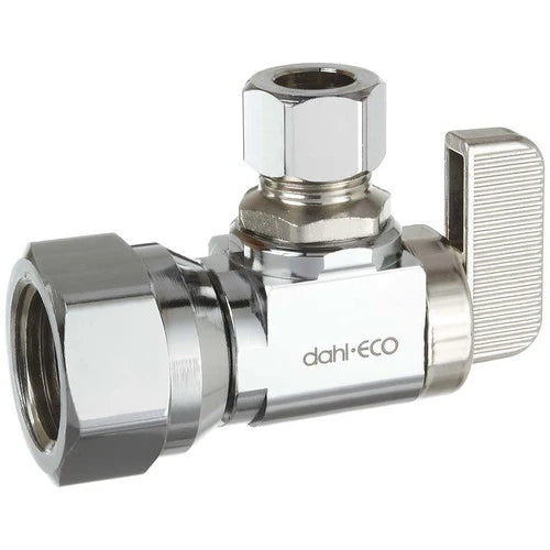 DAHL Dahl Valve 611-53-31-LNS mini-ball eco 1/2 in. FIP x 3/8 in. Compression Brass Angle Supply Stop Valve without Compression Nut Lead Free