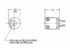 Wiring Device-Kellems HBL7465V HBL® 1-Phase Male Non-Grounding Standard Cord Mount Midget Locking Plug, 125 VAC, 15 A, 2 Poles, 2 Wires