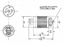 Hubbell Wiring Device-Kellems HBL7485 HWD Twist-Lock 1-Phase Male Midget Non-Grounding Straight Cord Mount Locking Plug 125/250 VAC
