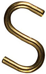 NATIONAL HARDWARE National Mfg N121-806 Open S Hook 1 in Solid Brass 3 Pack