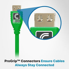 TRENDNET Comprehensive MHD48G-3PROGRN MicroFlex Pro AV/IT Integrator Series Certified Ultra High Speed 8K 48G HDMI Cable with ProGrip, 3' Green