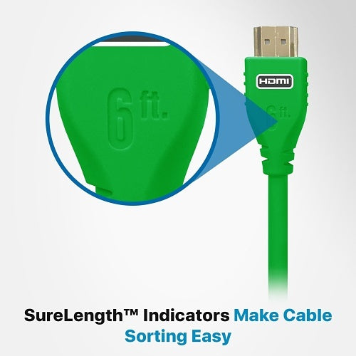 TRENDNET Comprehensive MHD48G-3PROGRN MicroFlex Pro AV/IT Integrator Series Certified Ultra High Speed 8K 48G HDMI Cable with ProGrip, 3' Green