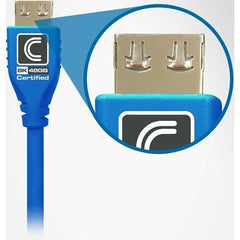 TRENDNET Comprehensive MHD48G-6PROBLU MicroFlex Pro AV/IT Integrator Series Ultra High Speed 8K 48G HDMI Cable with ProGrip 6' Blue