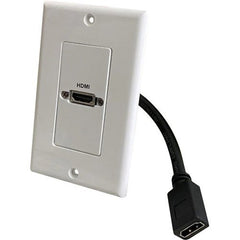 TRENDNET Comprehensive WPD-HD1-AW HDMI Pass-Through Single Gang Decorative Wall Plate with Pigtail - White