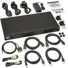 TRIPP LITE BY EATON Tripp Lite B024-H4U16 16-Port 4K HDMI/USB KVM Switch, 4K 60 Hz Video/Audio, USB Peripheral Sharing, 1U RackMount