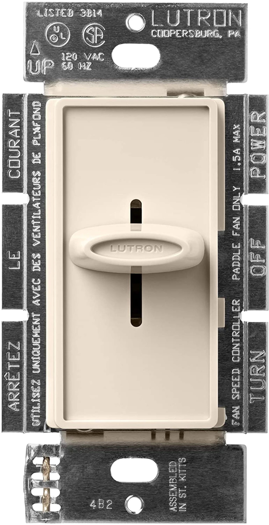 SKYLARK Skylark SFSQ-F-LA 1-Pole 1.5 Amp 120 VAC 3-Speed Light Almond Slide to Off Fan Speed Controller