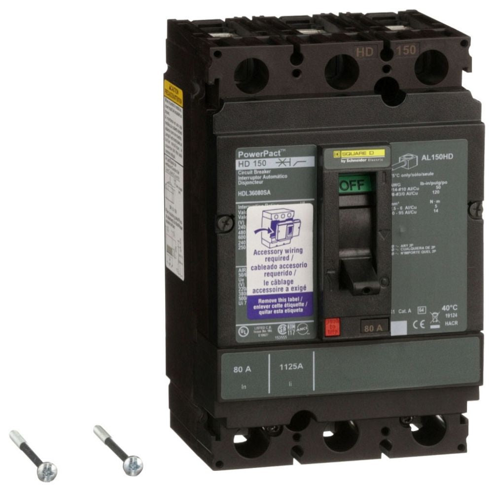 SQUARE-D Square D HDL36080SA Molded Case Circuit Breaker 600V 80A