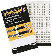 STRONGHOLD StrongHold PCMB-14 Pre-Printed Wire Marker Book 14 Vinyl Cloth White Black