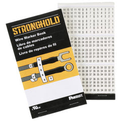 STRONGHOLD StrongHold PCMB-1 Pre-Printed Wire Marker Book 1 Vinyl Cloth White Black