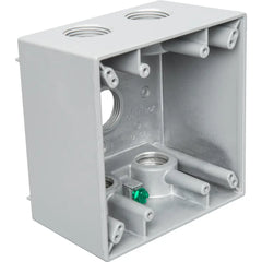 TEDDICO Teddico DTB-75V BWF DTB-75V Deep Two Gang Outlet Box with 5 Threaded Outlets